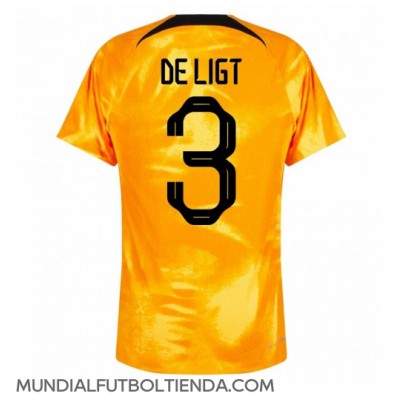 Camiseta Países Bajos Matthijs de Ligt #3 Primera Equipación Replica Mundial 2022 mangas cortas